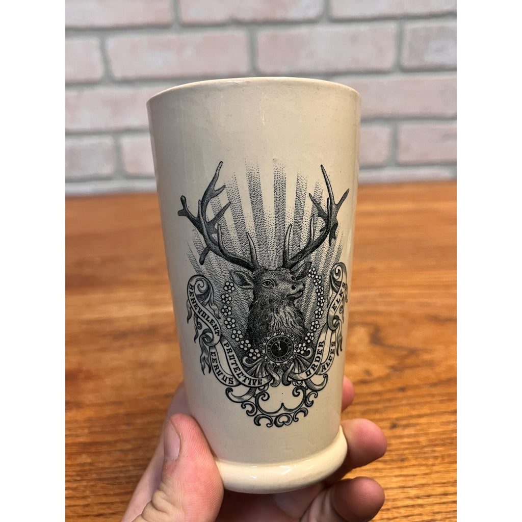 Antique 1890-1910 Iron Stone Villeroy & Bock Germany Order of Elks Beer Mug