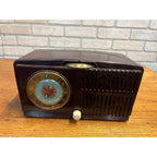 Vintage General Electric Model 516 Alarm Clock Tube Radio Brown - Parts/Repair