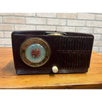 Vintage General Electric Model 516 Alarm Clock Tube Radio Brown - Parts/Repair