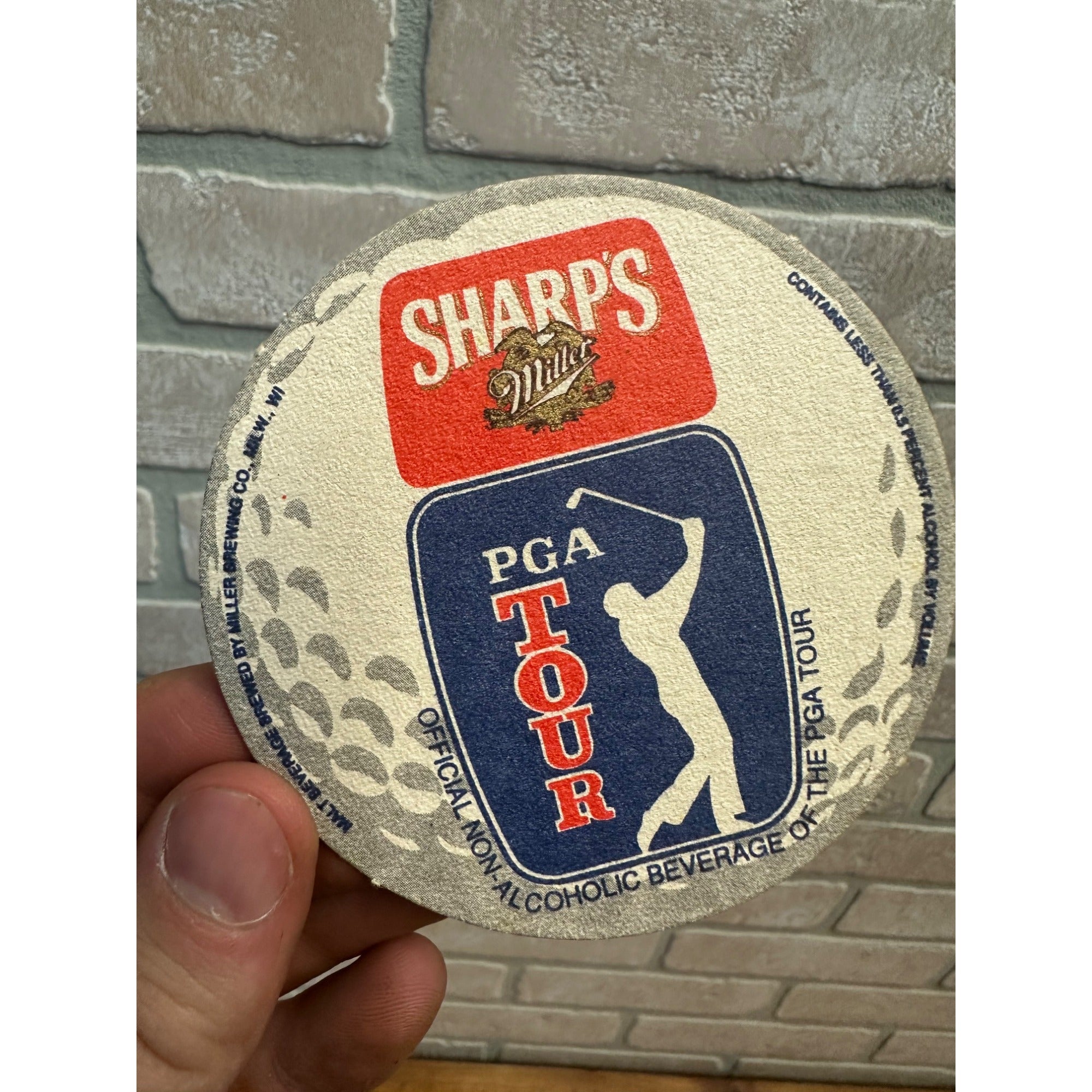 Miller Sharp's NA Beer PGA Tour Golf Promo 3.5" Bar Coaster