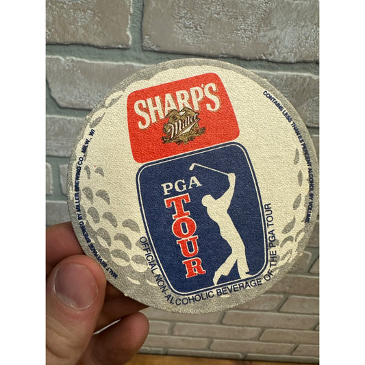 Miller Sharp's NA Beer PGA Tour Golf Promo 3.5" Bar Coaster