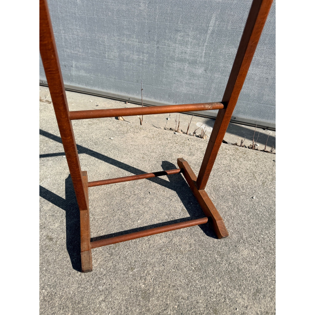Vintage Wooden Rolling Valet Butler Suit Rack Stand - Brevettato Italy
