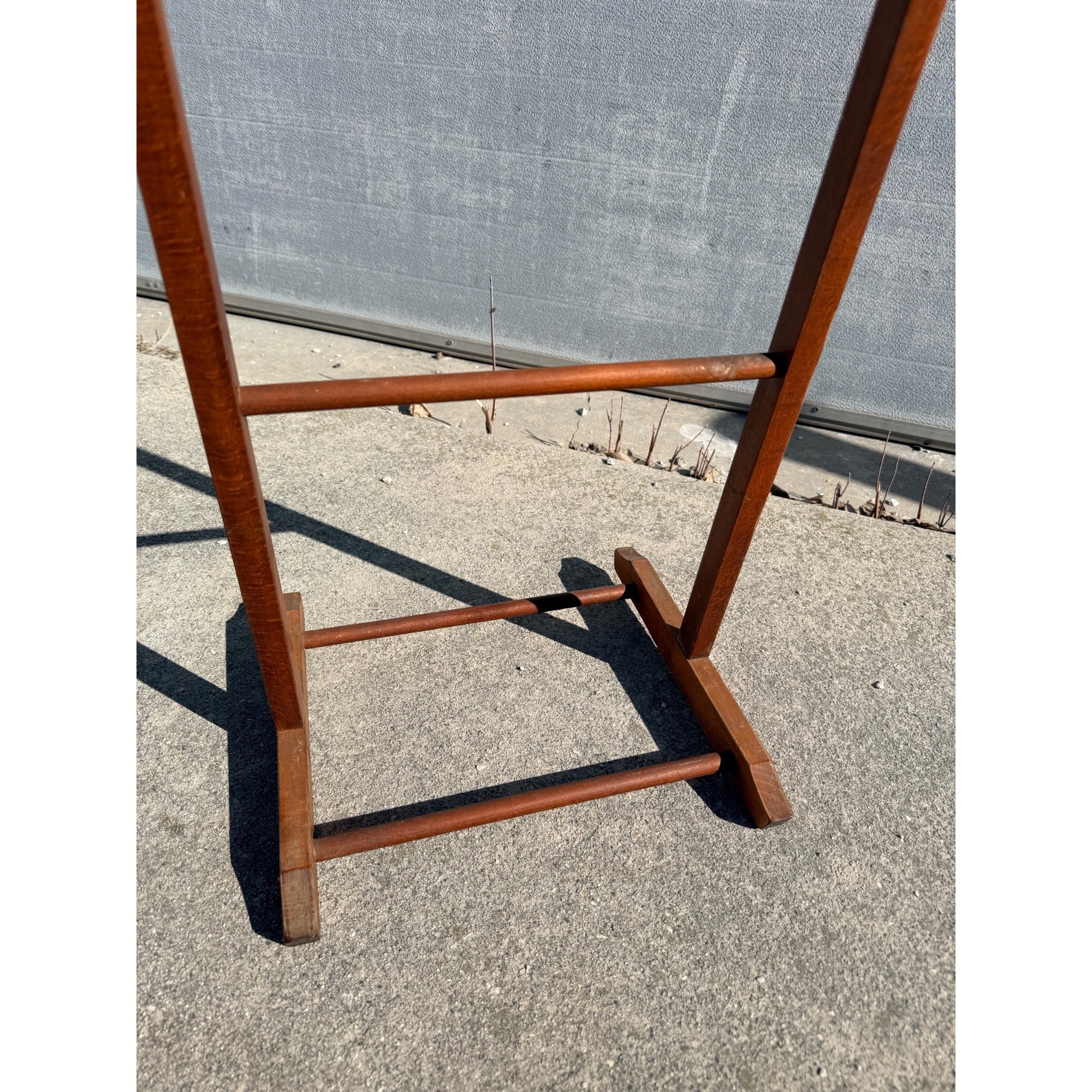 Vintage Wooden Rolling Valet Butler Suit Rack Stand - Brevettato Italy