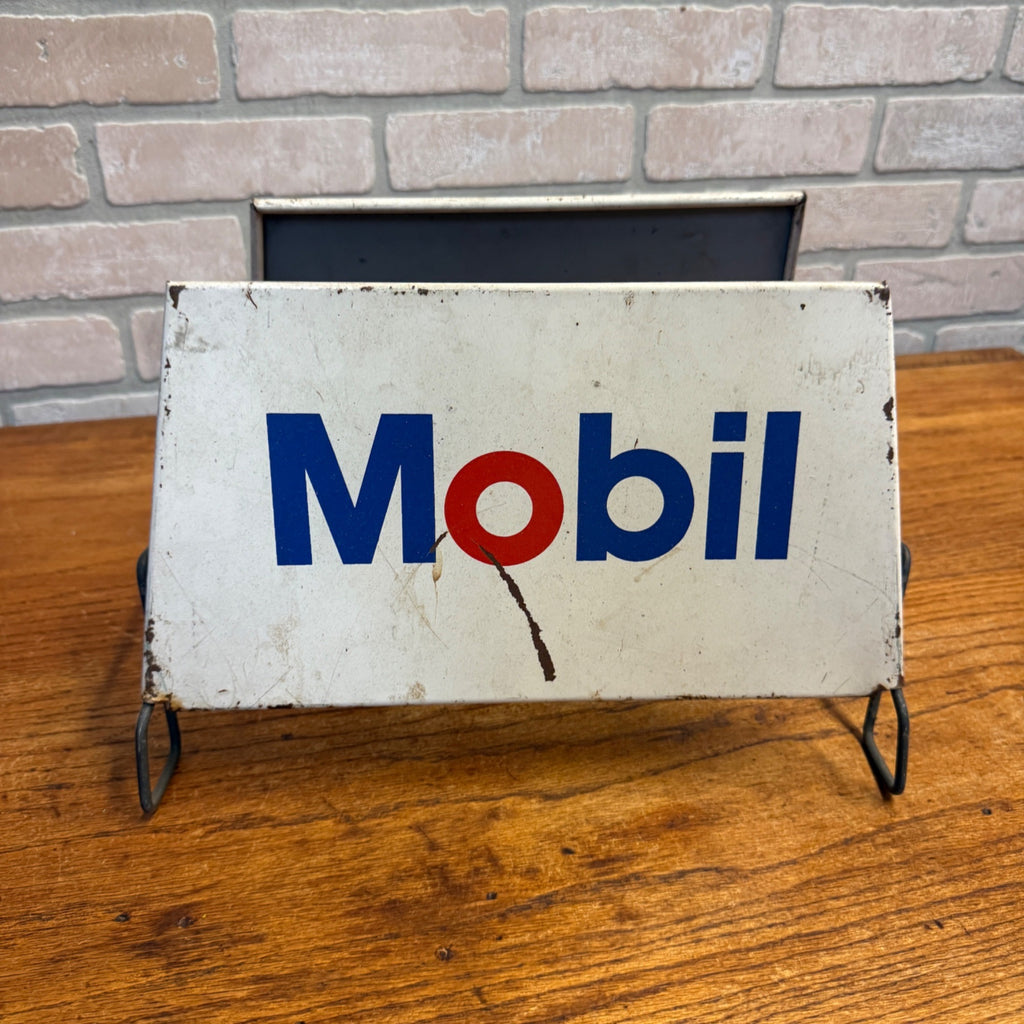 Vintage MOBIL Tires Sign Display Rack Signs Metal Gas Station Tire Stand