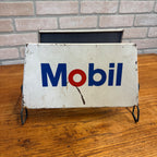 Vintage MOBIL Tires Sign Display Rack Signs Metal Gas Station Tire Stand