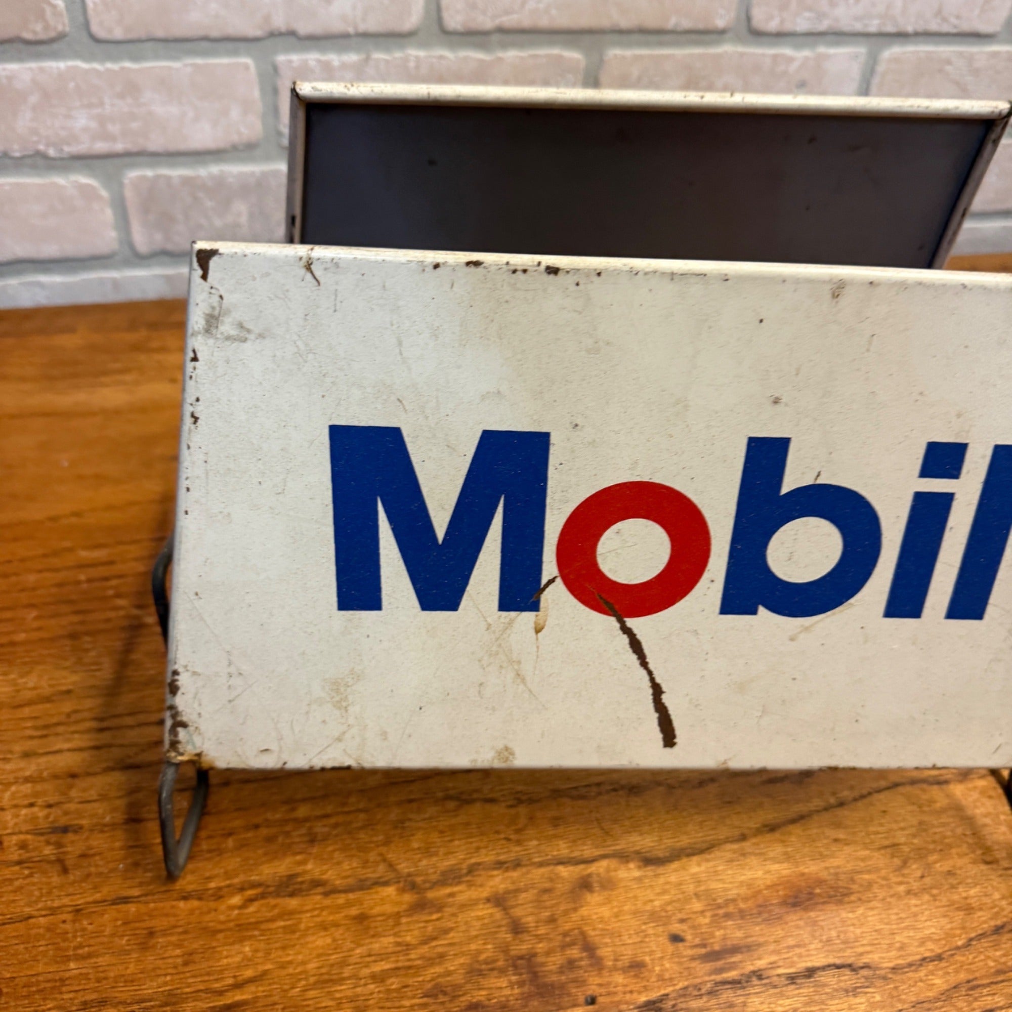 Vintage MOBIL Tires Sign Display Rack Signs Metal Gas Station Tire Stand