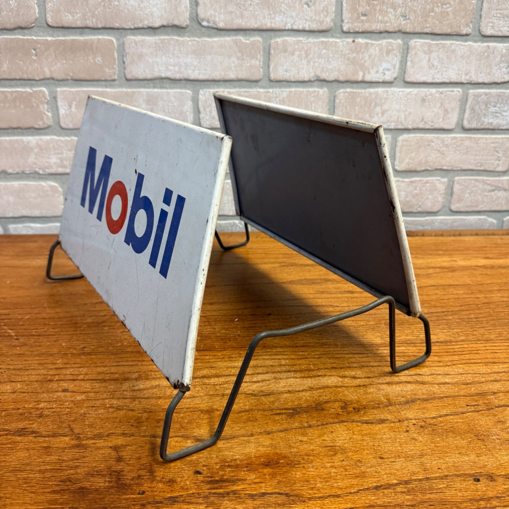 Vintage MOBIL Tires Sign Display Rack Signs Metal Gas Station Tire Stand