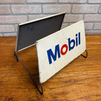 Vintage MOBIL Tires Sign Display Rack Signs Metal Gas Station Tire Stand