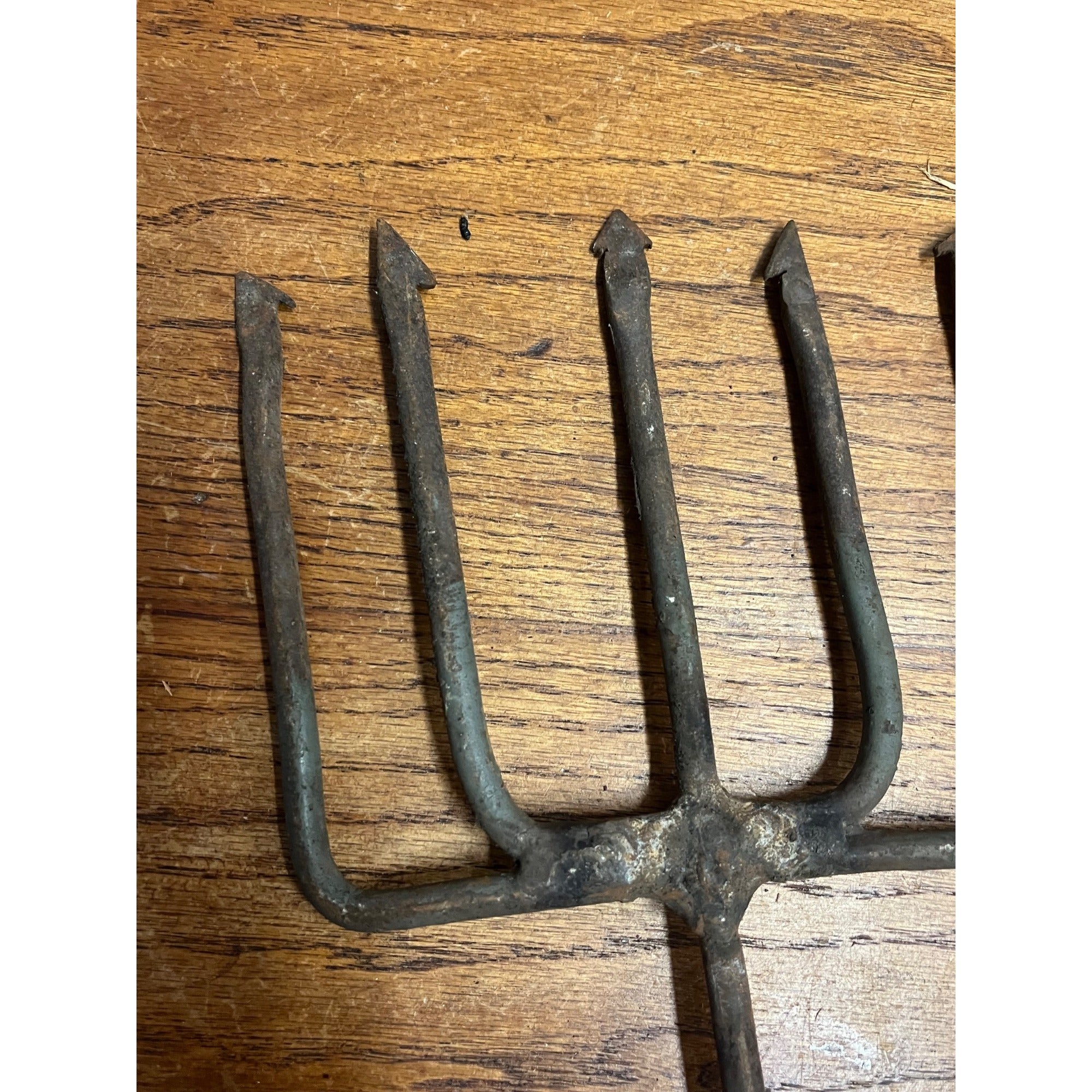 Vintage Metal 5-Tine Prong Fishing Spear Cabin Decor Forged Steel