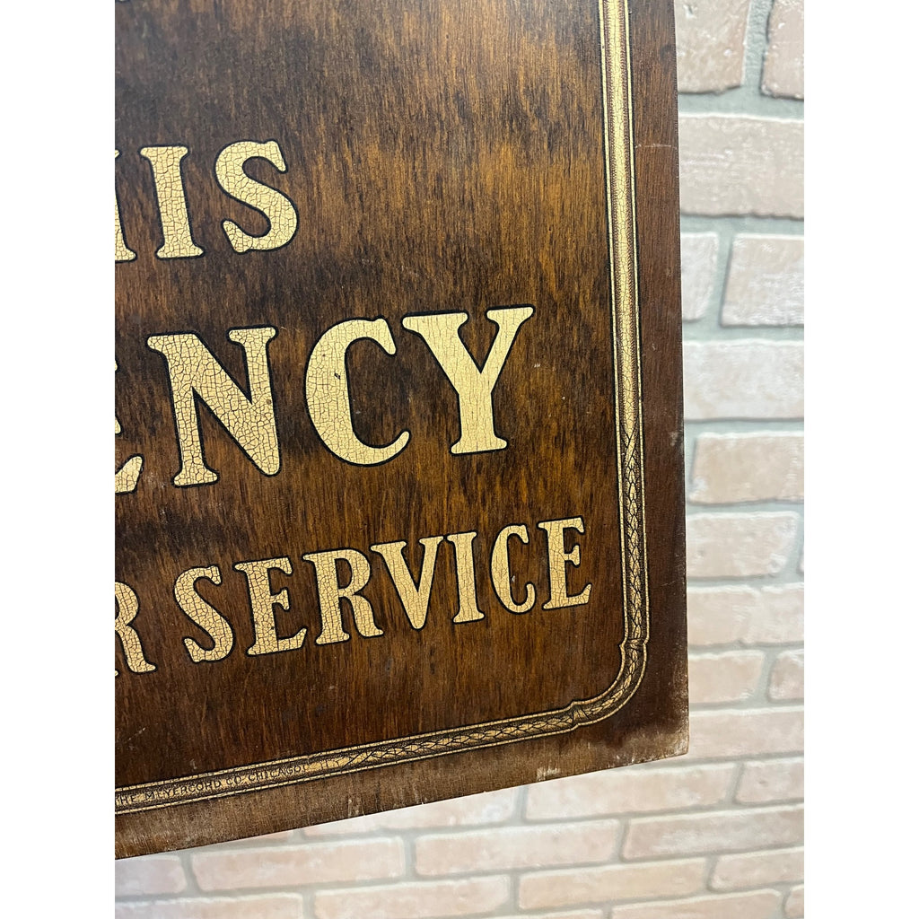 Vintage Early 1900s AETNA Insurance "Agency At Your Service" Wood Sign Patriotic
