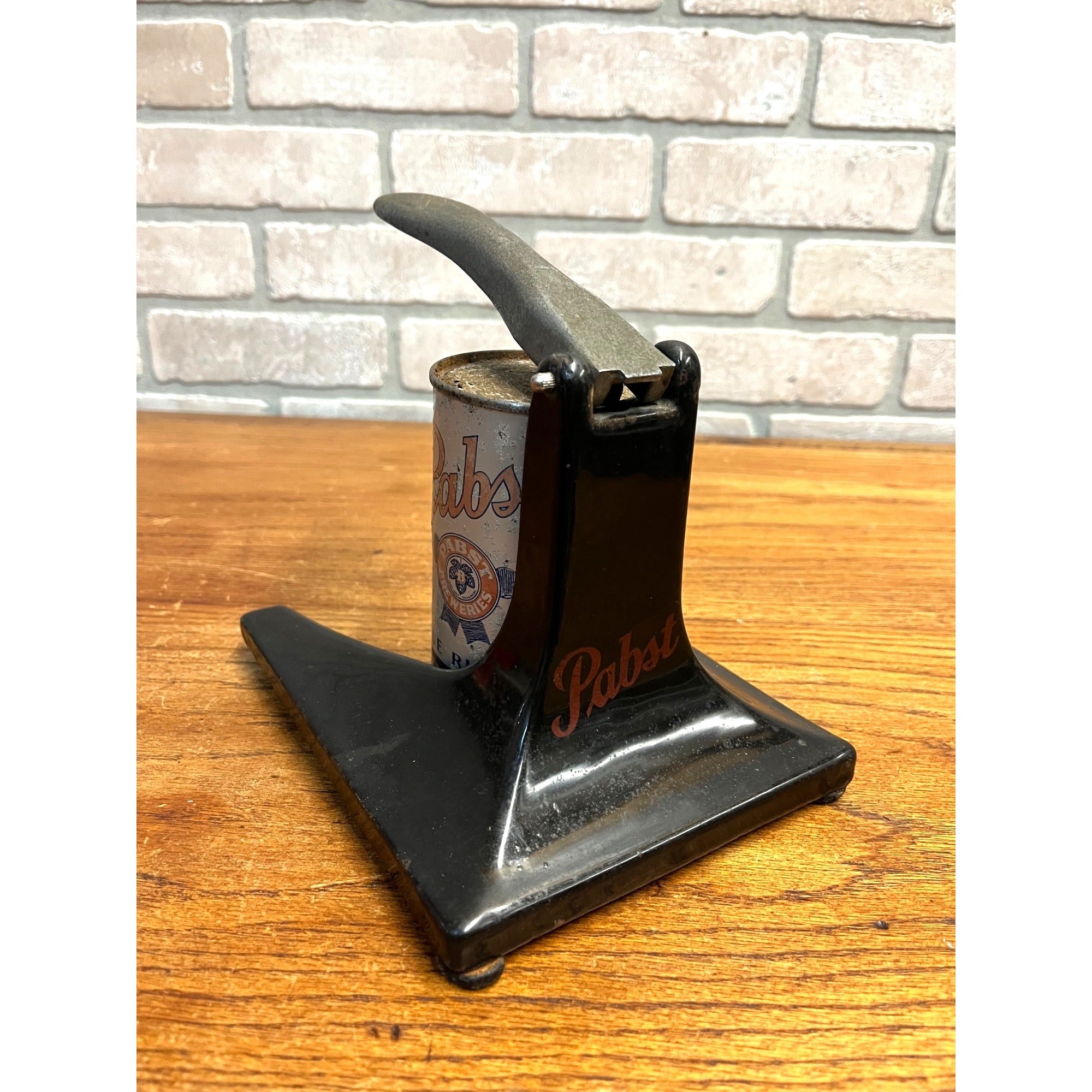Vintage 1930s Pabst Beer Can Opener Flat Top Piercer Cast Iron Pabst Blue Ribbon