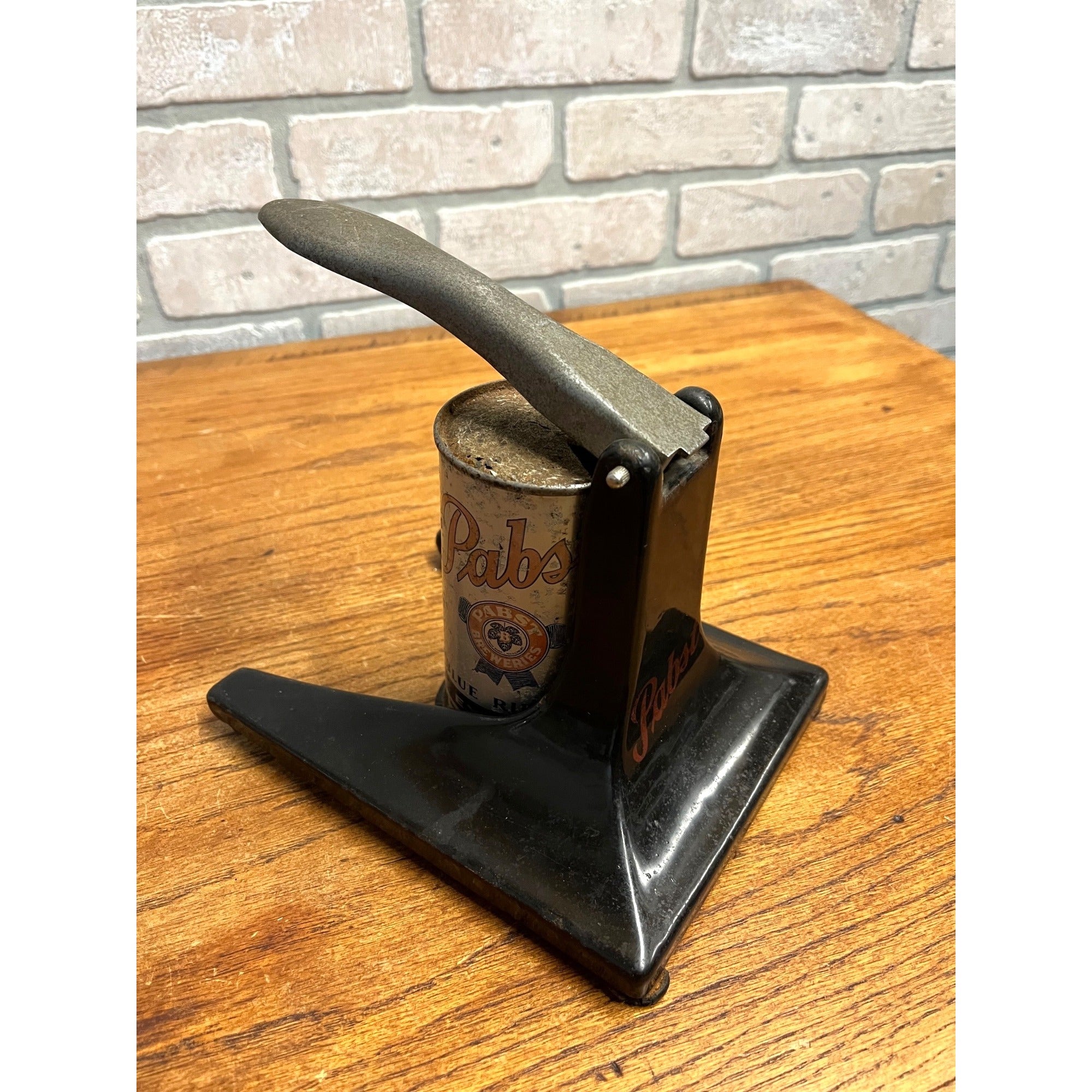 Vintage 1930s Pabst Beer Can Opener Flat Top Piercer Cast Iron Pabst Blue Ribbon