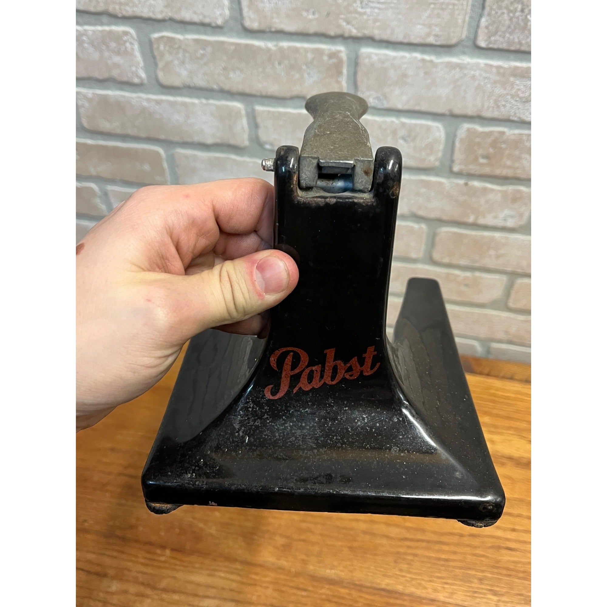 Vintage 1930s Pabst Beer Can Opener Flat Top Piercer Cast Iron Pabst Blue Ribbon