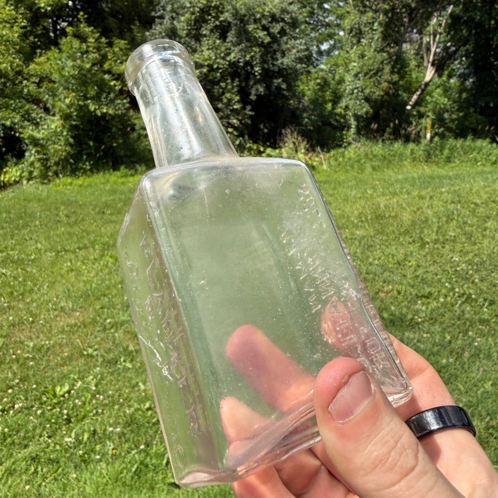 Antique 1900s Planter Rye Whiskey 6-1/2" Bottle Ullman & Co Clear Liquor Empty