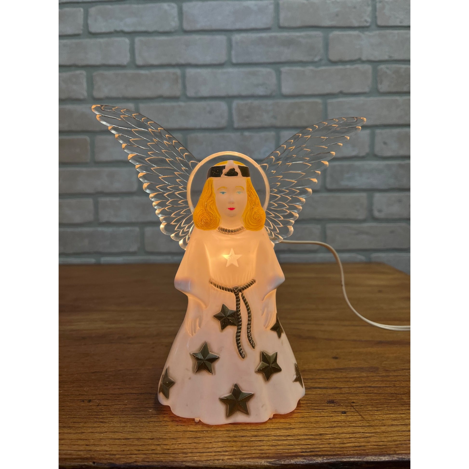 Vintage 1940s Paramount Illuminated Plastic Angel Lighted Tree Topper