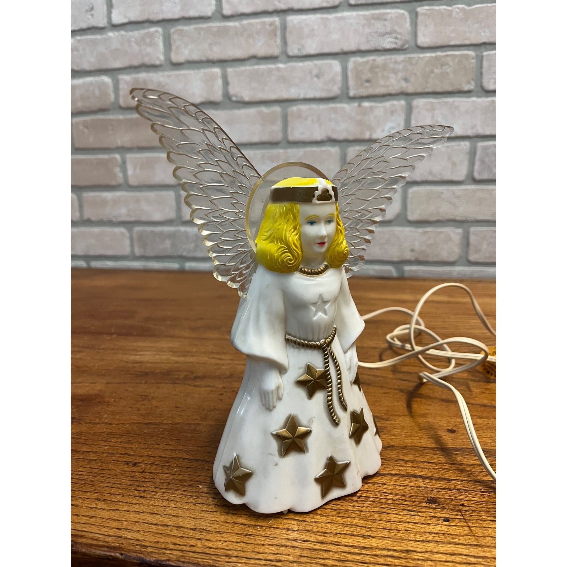 Vintage 1940s Paramount Illuminated Plastic Angel Lighted Tree Topper
