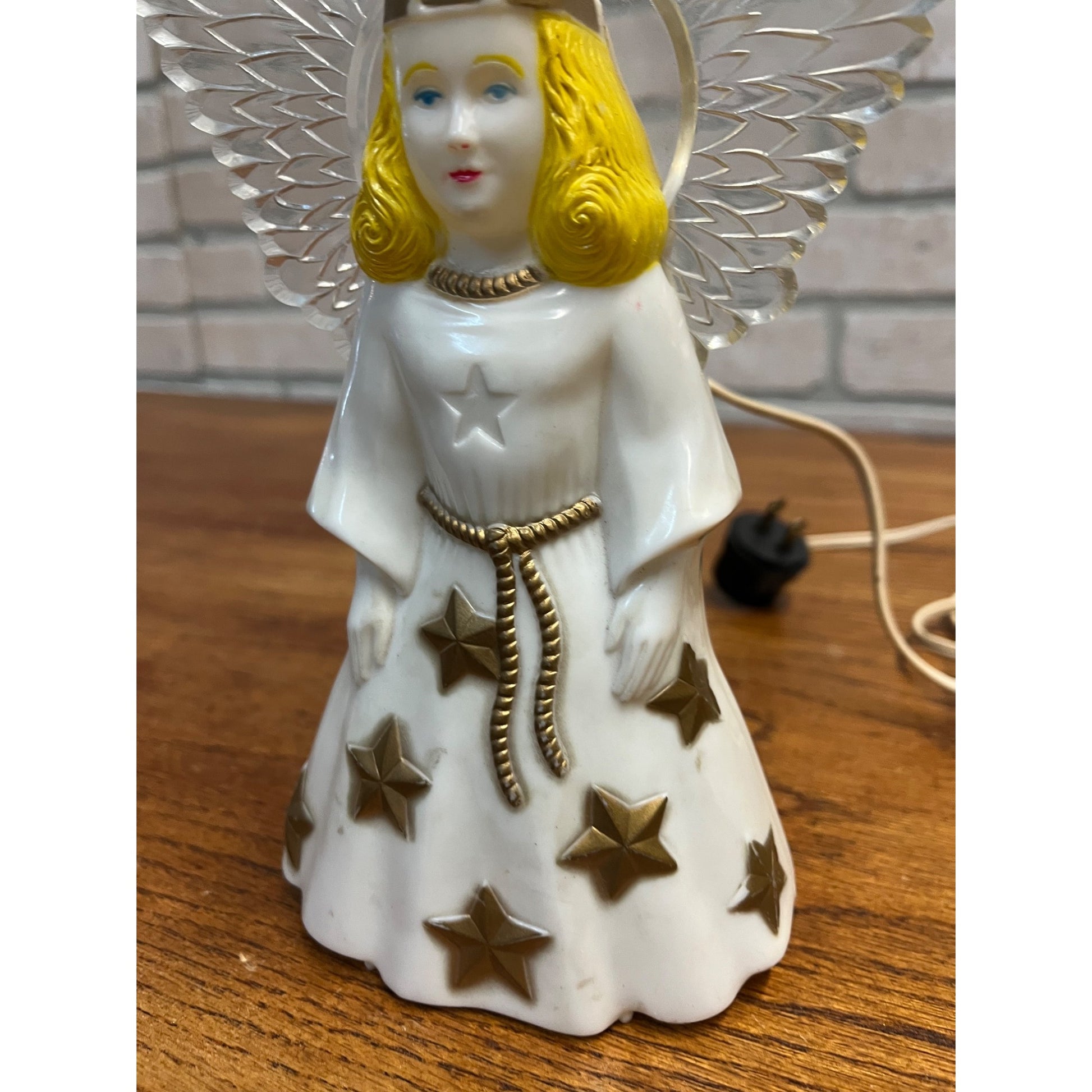 Vintage 1940s Paramount Illuminated Plastic Angel Lighted Tree Topper