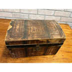 Antique Vintage Child's Trunk Steamer Paper Litho on Wood Doll Clothes Chest