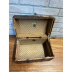 Antique Vintage Child's Trunk Steamer Paper Litho on Wood Doll Clothes Chest