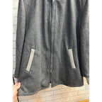 Vintage Lakeland Clicker Dark Gray Wool Car Club Crusier Coat Jacket Sz 42 MINT
