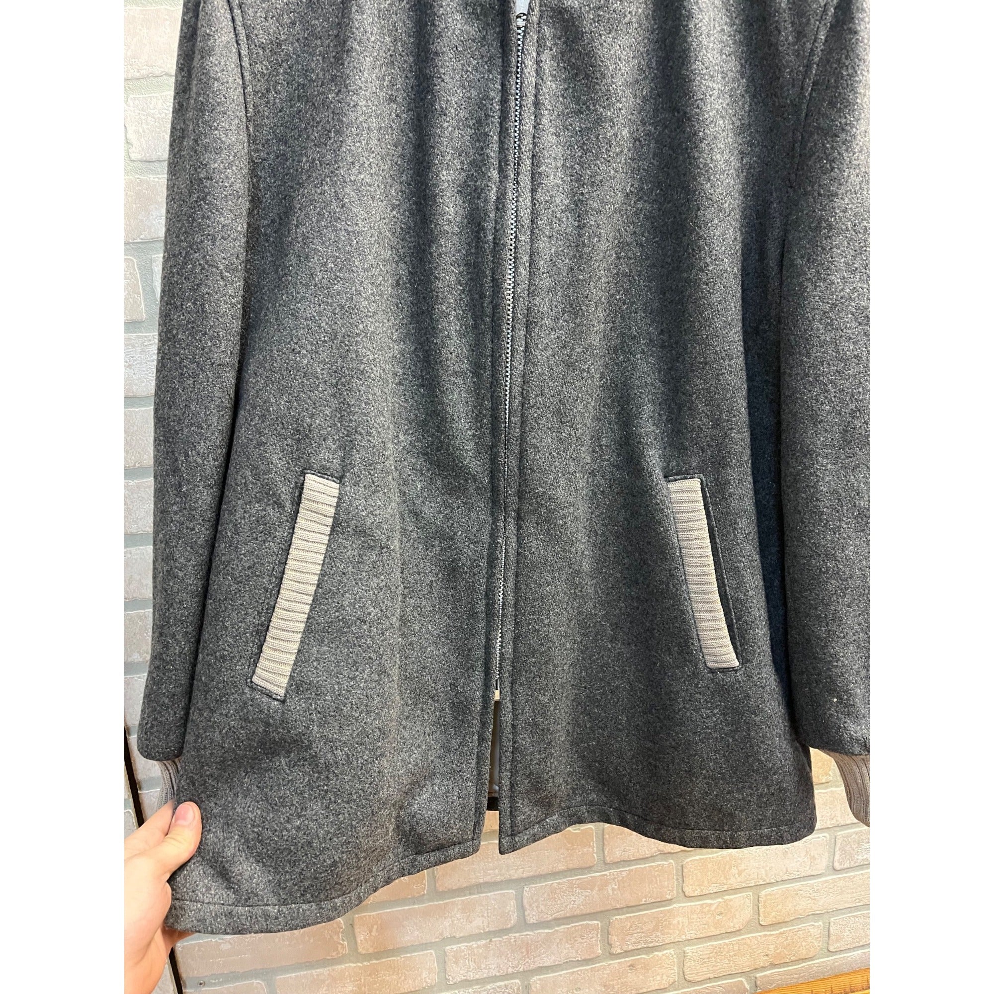 Vintage Lakeland Clicker Dark Gray Wool Car Club Crusier Coat Jacket Sz 42 MINT