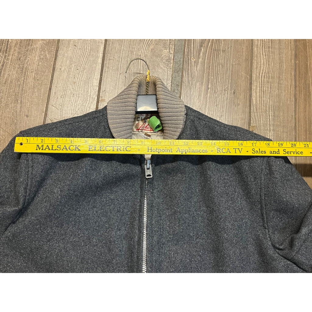 Vintage Lakeland Clicker Dark Gray Wool Car Club Crusier Coat Jacket Sz 42 MINT