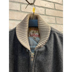 Vintage Lakeland Clicker Dark Gray Wool Car Club Crusier Coat Jacket Sz 42 MINT