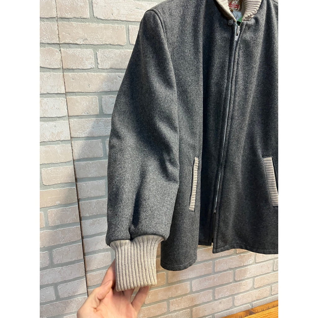 Vintage Lakeland Clicker Dark Gray Wool Car Club Crusier Coat Jacket Sz 42 MINT