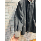 Vintage Lakeland Clicker Dark Gray Wool Car Club Crusier Coat Jacket Sz 42 MINT