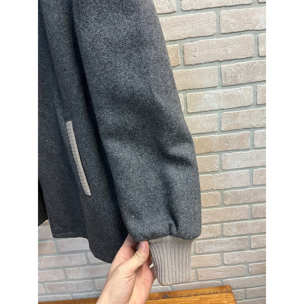 Vintage Lakeland Clicker Dark Gray Wool Car Club Crusier Coat Jacket Sz 42 MINT