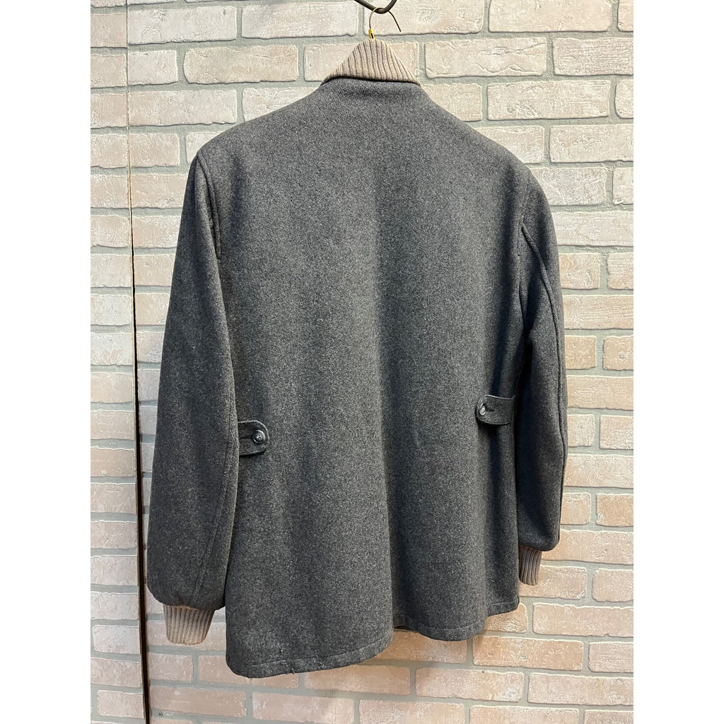 Vintage Lakeland Clicker Dark Gray Wool Car Club Crusier Coat Jacket Sz 42 MINT