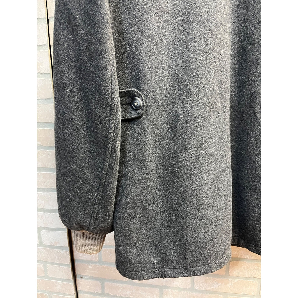 Vintage Lakeland Clicker Dark Gray Wool Car Club Crusier Coat Jacket Sz 42 MINT