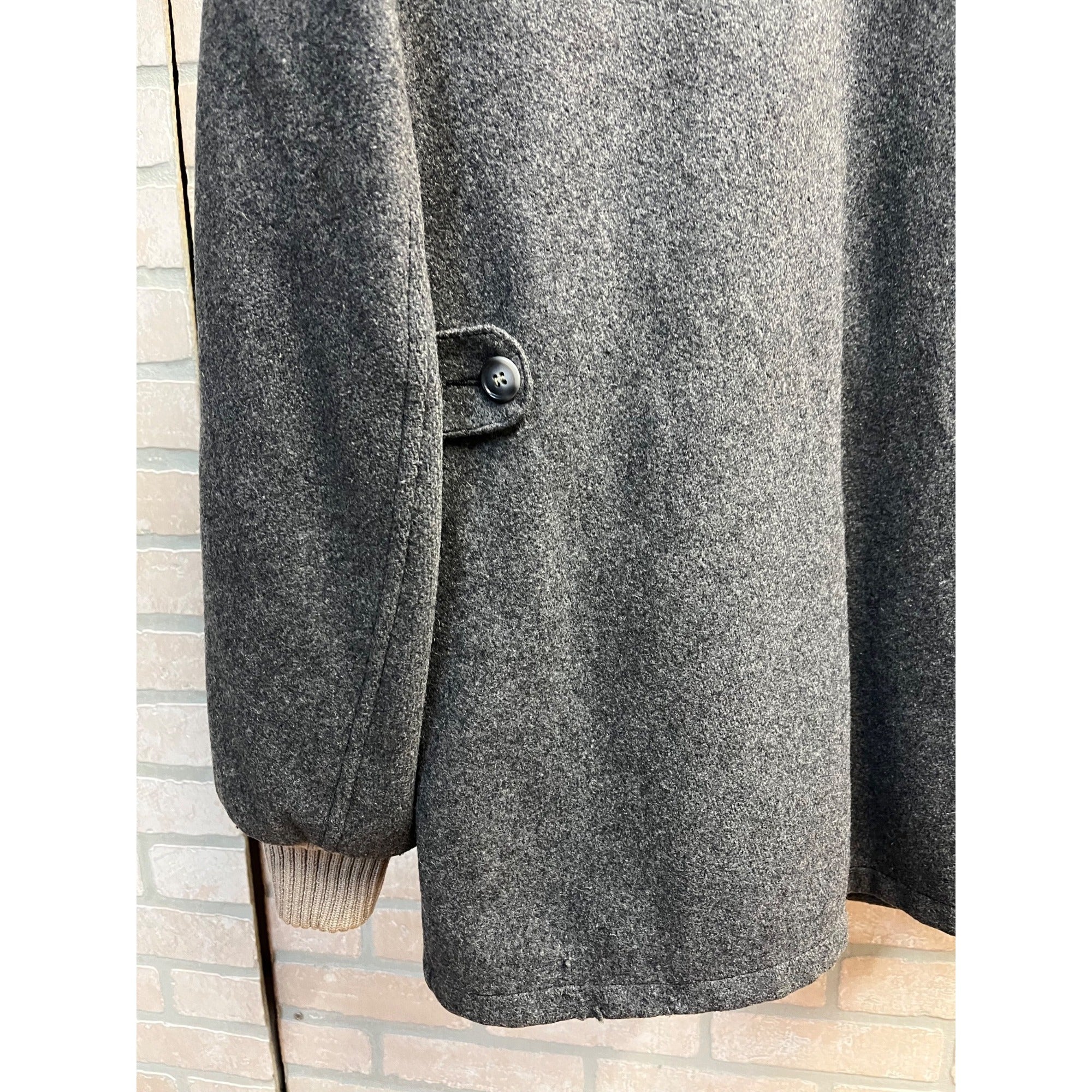 Vintage Lakeland Clicker Dark Gray Wool Car Club Crusier Coat Jacket Sz 42 MINT