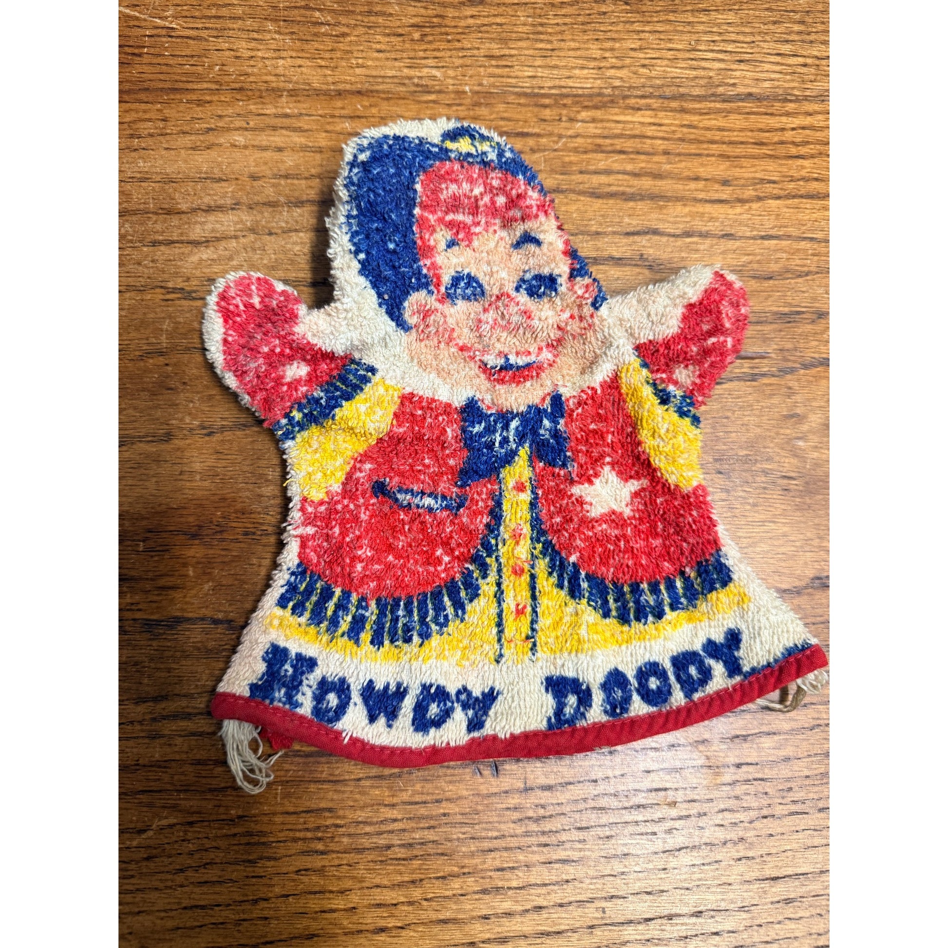 1950's Howdy Doody & Clarabell, Wash Cloth Hand Puppets (Kragen) Scarce Vintage