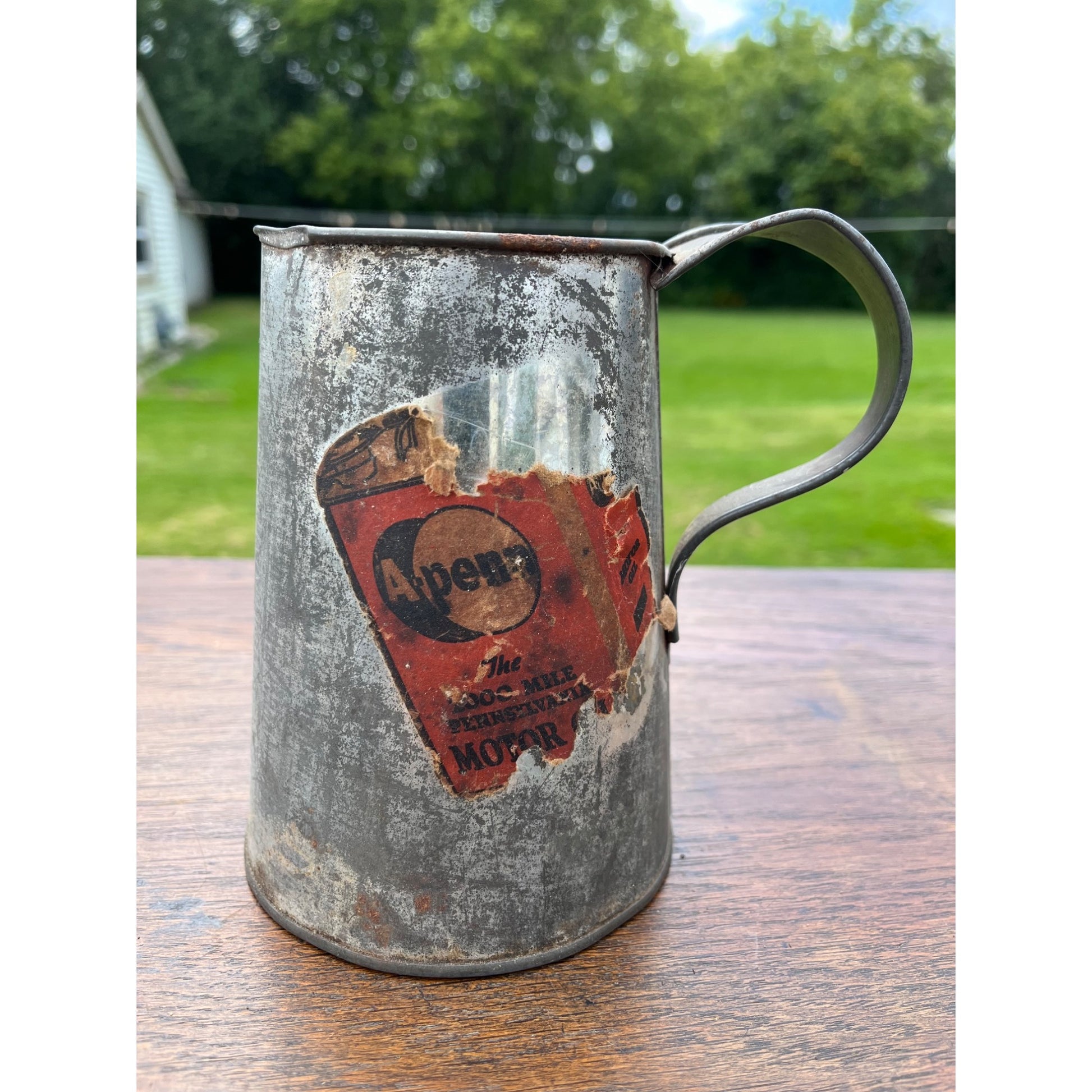 Rare Vintage A-Penn A PENN Motor Oil One Quart Pitcher Can Gas Advertisement