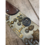 Original WW1 Hate Belt w/ 29 Badges Canvas British Commonwealth Military WWI