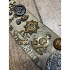Original WW1 Hate Belt w/ 29 Badges Canvas British Commonwealth Military WWI