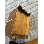 Vintage Miniature Wooden Jewelry Chest Dresser Mirror 3 Drawer Trinket Cabinet