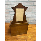 Vintage Miniature Wooden Jewelry Chest Dresser Mirror 3 Drawer Trinket Cabinet