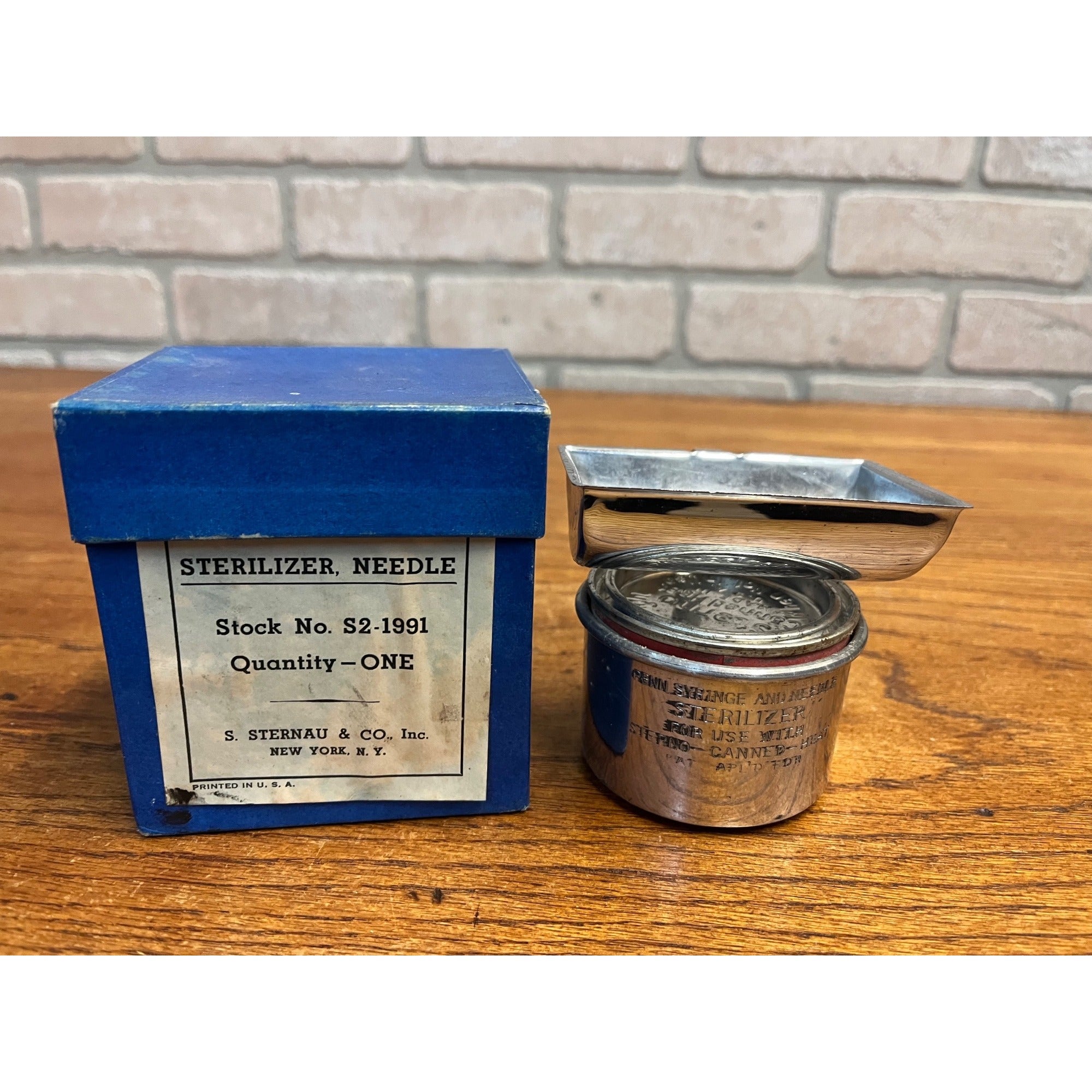 Vintage S. Sternau & Co. Penn. Syringe & Needle Sterilizer NOS NEW w/ Box