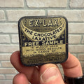 Vintage Ex Lax Sample Chocolate Laxative Metal Advertising Tin Pharmacy