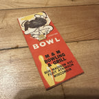 Vintage M&M Bowling Grill Fort Atkinson Wisconsin Advertising Matchbook
