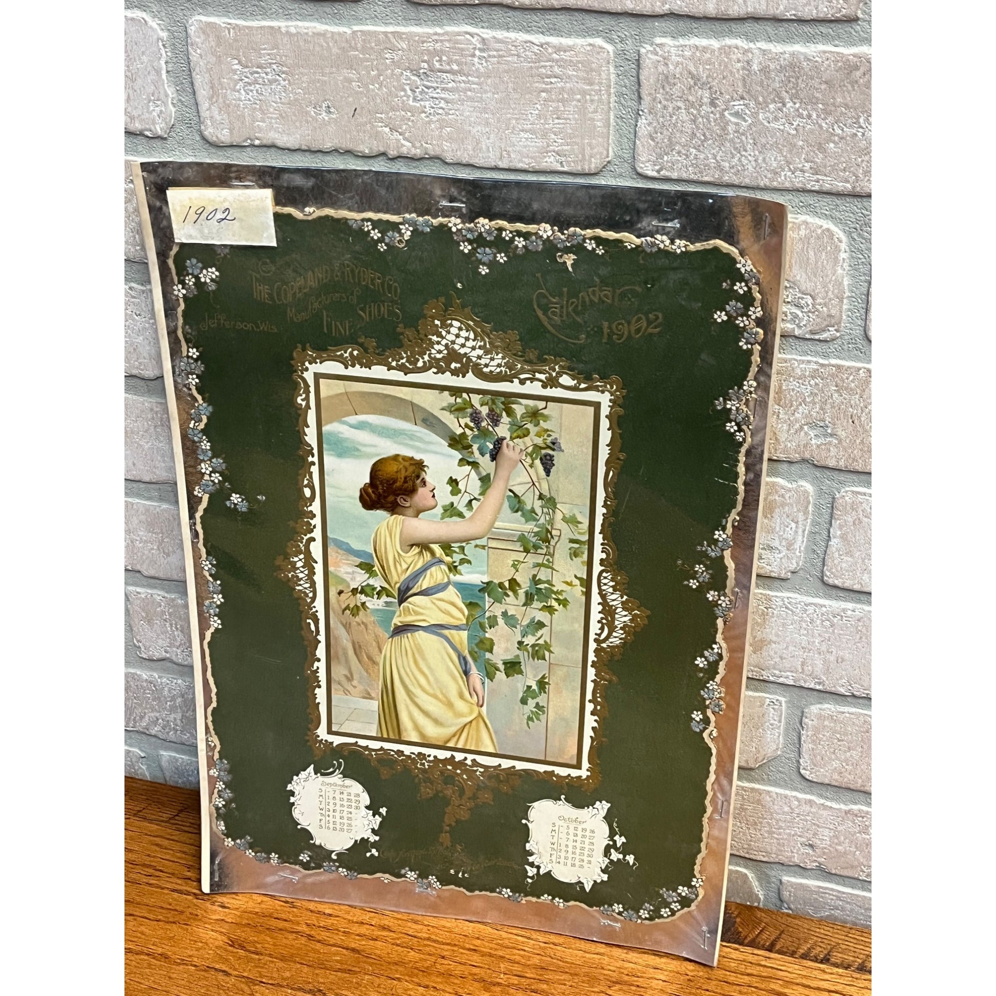 Antique Victorian 1902 Copeland & Ryder Shoes Jefferson Wis Advertising Sign