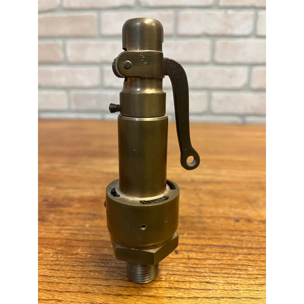 Antique Brass Pressure Relief Pop Blowoff Valve Railroad Steam Engine Locomotive