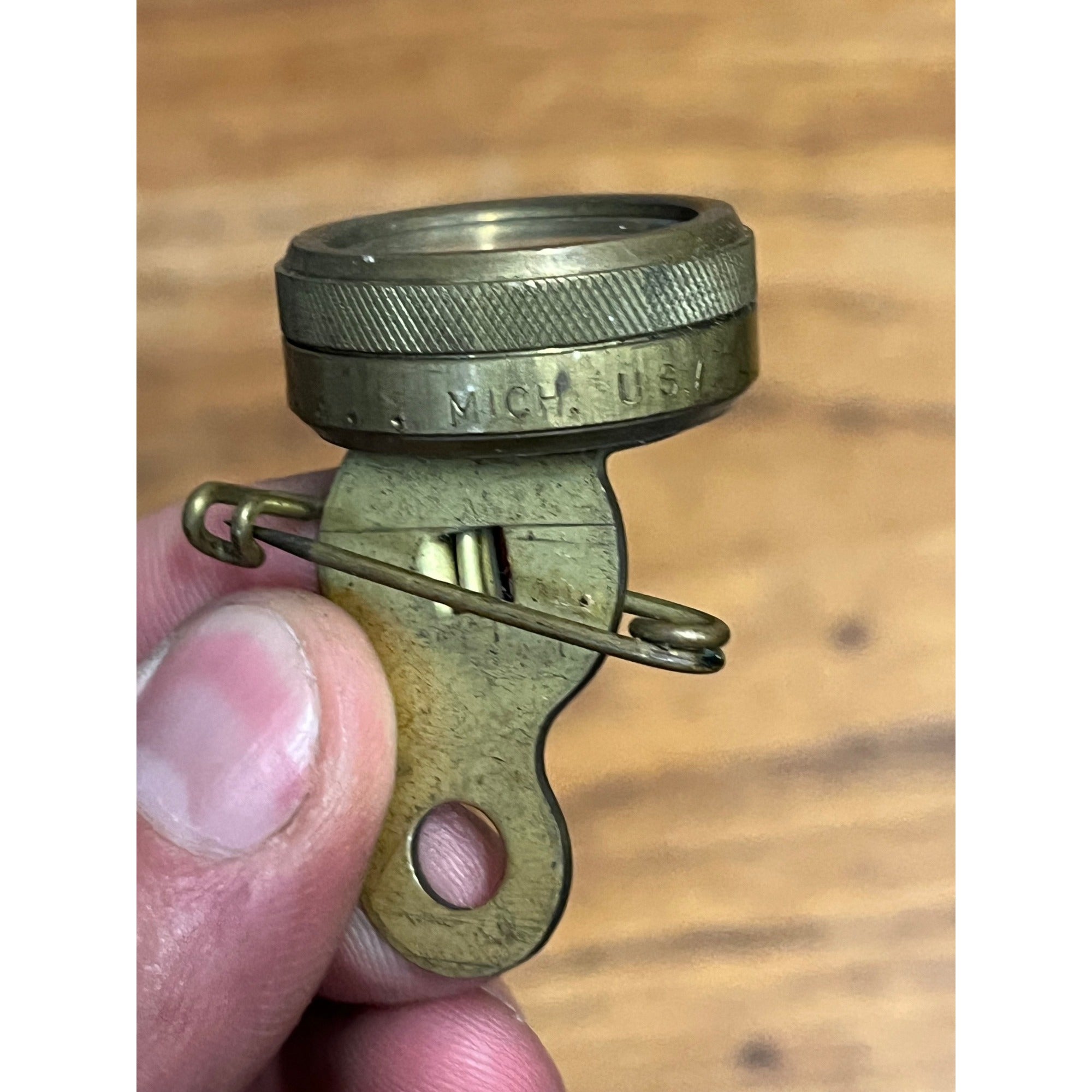 Vintage Marble's Gladstone Compass Pin Clip-On Hunting Camping Gear Military