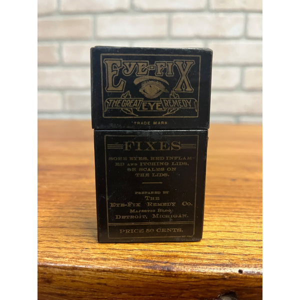 Vintage Early 1900s Eye-Fix Remedy Co. Detroit MI Medicine Box Drug Store