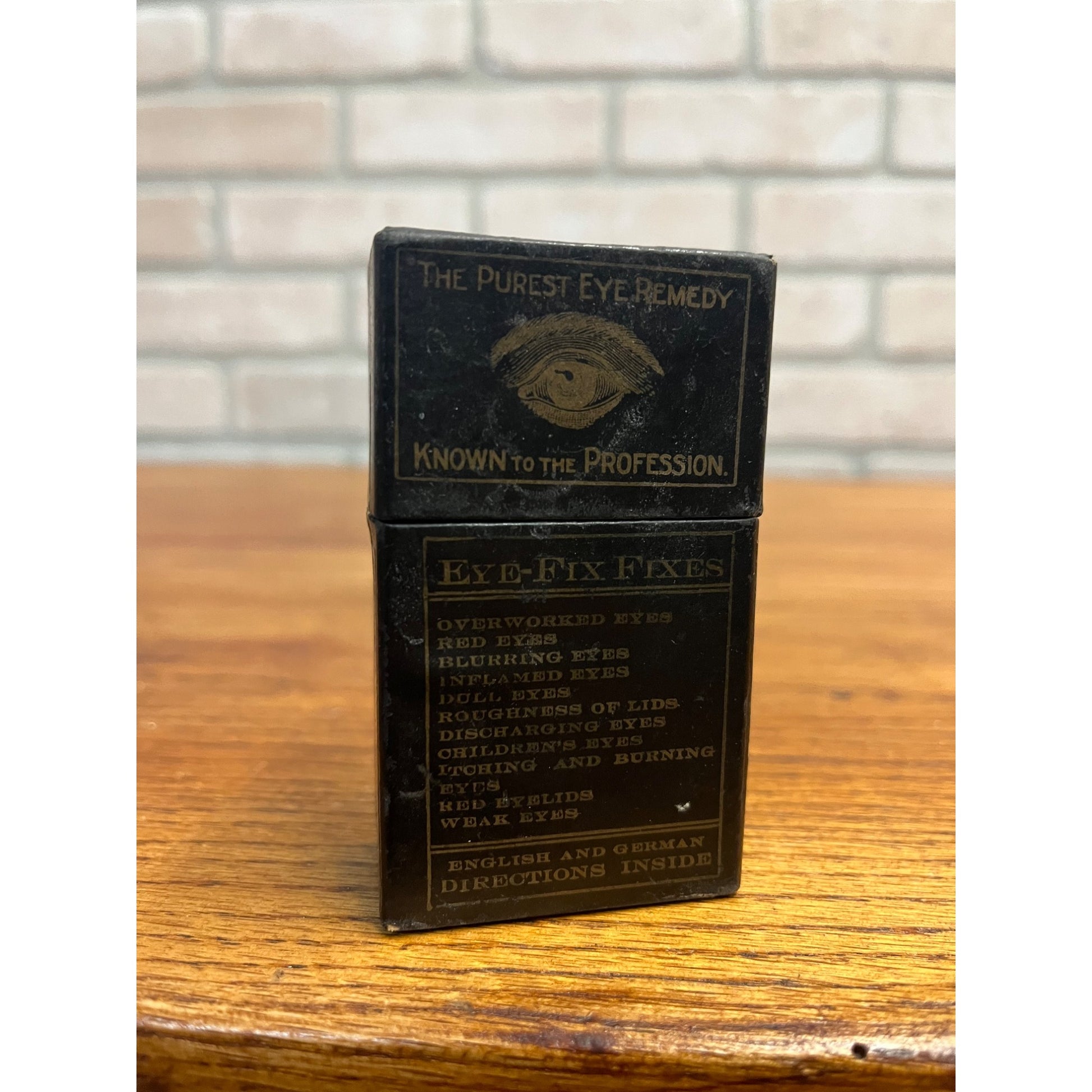 Vintage Early 1900s Eye-Fix Remedy Co. Detroit MI Medicine Box Drug Store