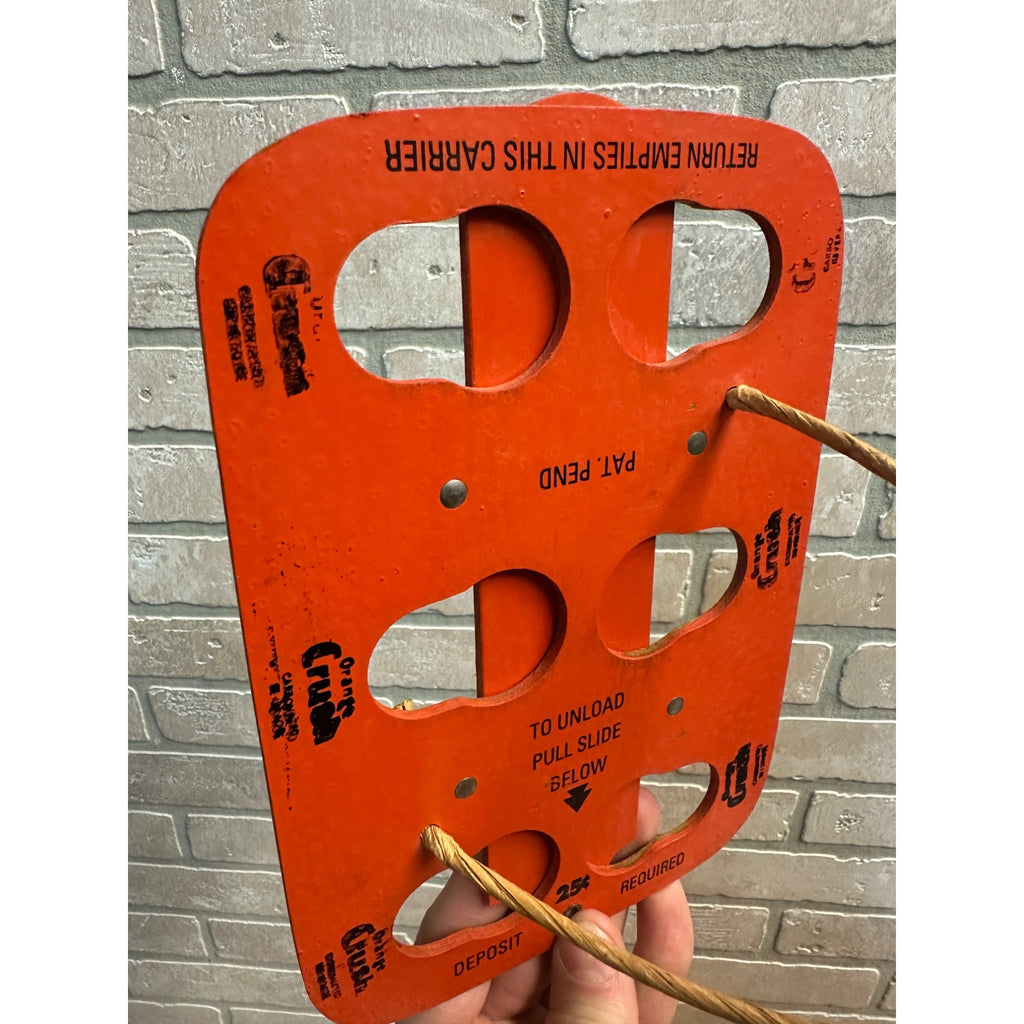 Vintage c1914 Orange Crush Soda Bottle 6-Back Carrier Masonite RARE SCARCE
