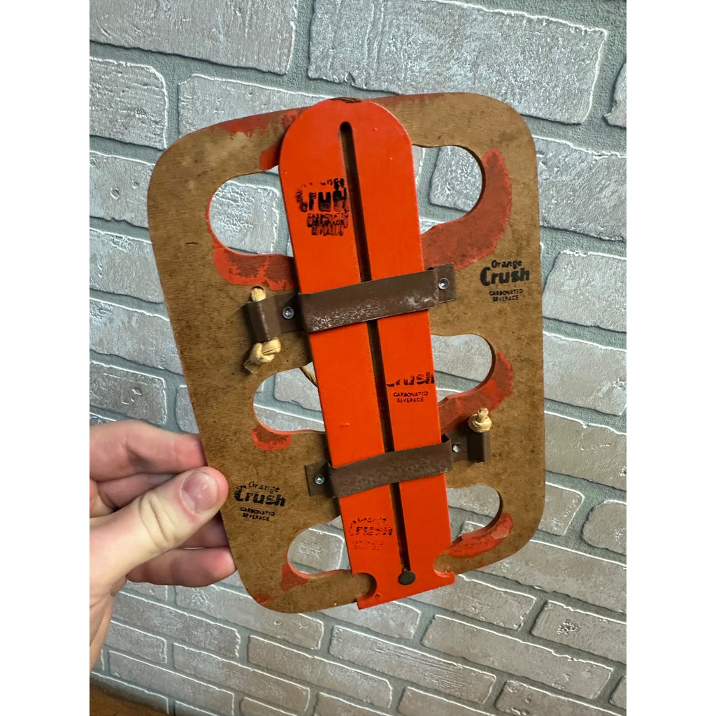 Vintage c1914 Orange Crush Soda Bottle 6-Back Carrier Masonite RARE SCARCE