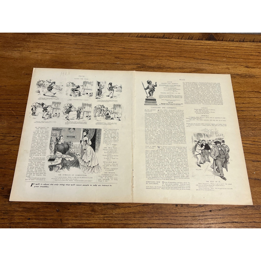 Vintage PUCK "Passing of Lent" William Jennings Bryan Political Cartoon Litho